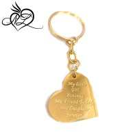 Stainless Steel Gold Plating My Little Girl Yesterday,My Friend Today ,My Daughter Forever Key chain