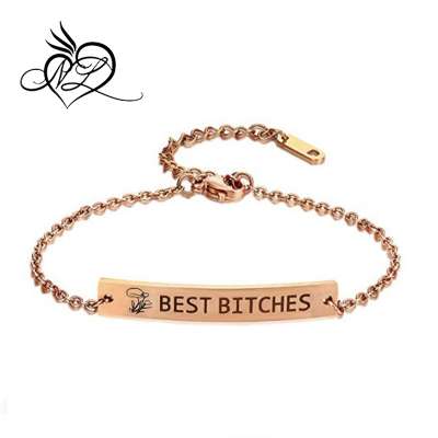 Stainless Steel adjustable Customized Bracelet, Free Engraving Friendship Bracelet