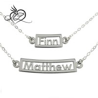 Stainless Steel Curved Personalized Necklace