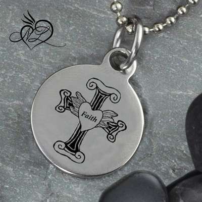 Cross Faith Reversible Stainless Steel Pendant