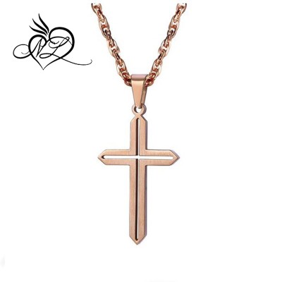 Stainless Steel Cross Pendant Necklace Jewelry Religious Gift for Men or Women