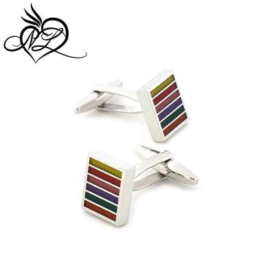 Novelty Pattern Cufflinks For Men Shirts Stainless Steel Oval Wedding Rectangular Cuff links