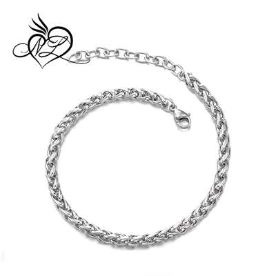 Classic Stainless Steel Franco Chain Anklet Bracelet for Women Girls, Adjustable